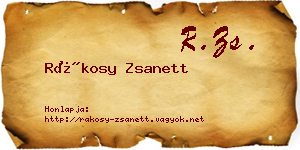 Rákosy Zsanett névjegykártya